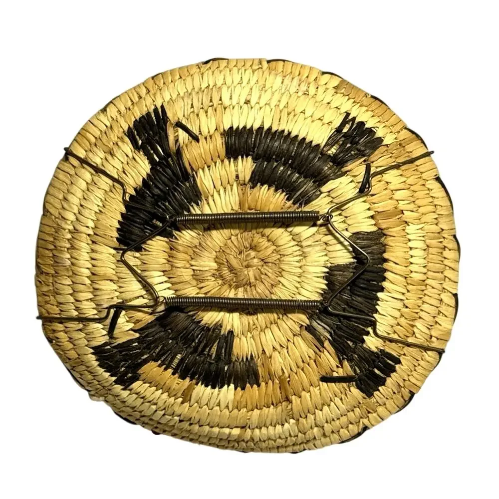 Vintage Papago Tohono O'odham Indian Coil Basket Ducks Kitt Peak AZ Signed 7